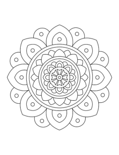Flower Simple Layered Flower Mandala Tracing Worksheets Pdf, Free Vectors File
